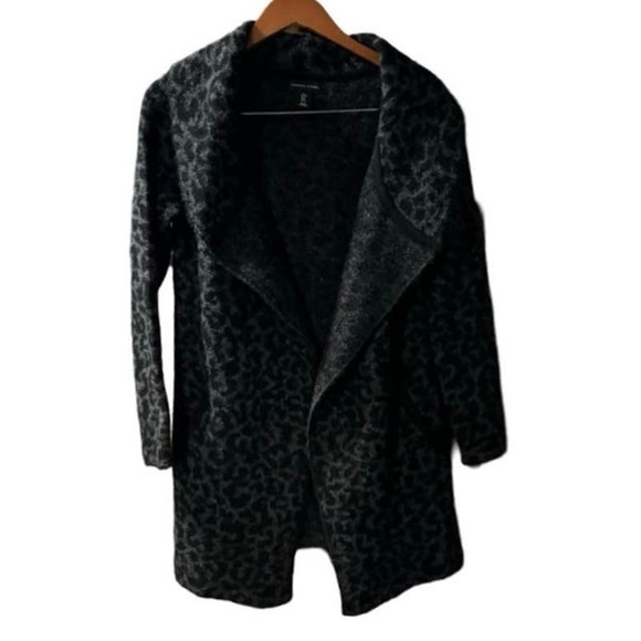 Adrienne Vittadini Animal Print Long Cardigan Sweater With Pockets S Small - Picture 1 of 5